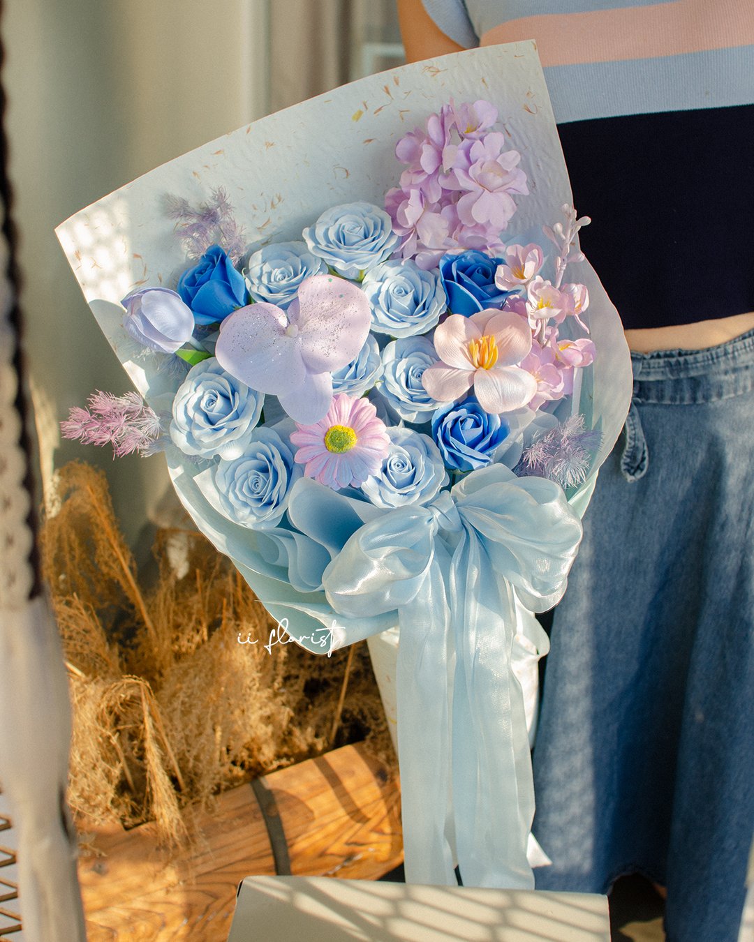 Ribbon Tie(Soap flower)